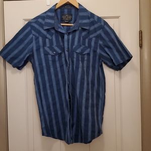 Cody James Western Cowboy short sleeve shirt blue